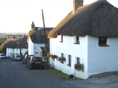 thatches leading down the village